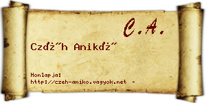 Czéh Anikó névjegykártya